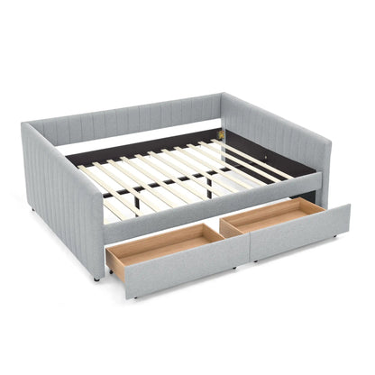 Upholstered Queen Daybed with 2 Drawers