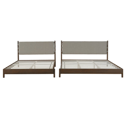 Premium Rubber Wood Platform Bed and Slats