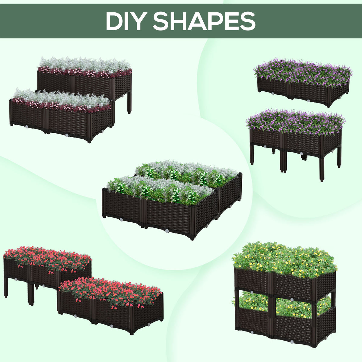 4-piece raised garden bed with legs, self-watering modular plastic planters by HouseOfZazla on Tampa Home & Garden Store