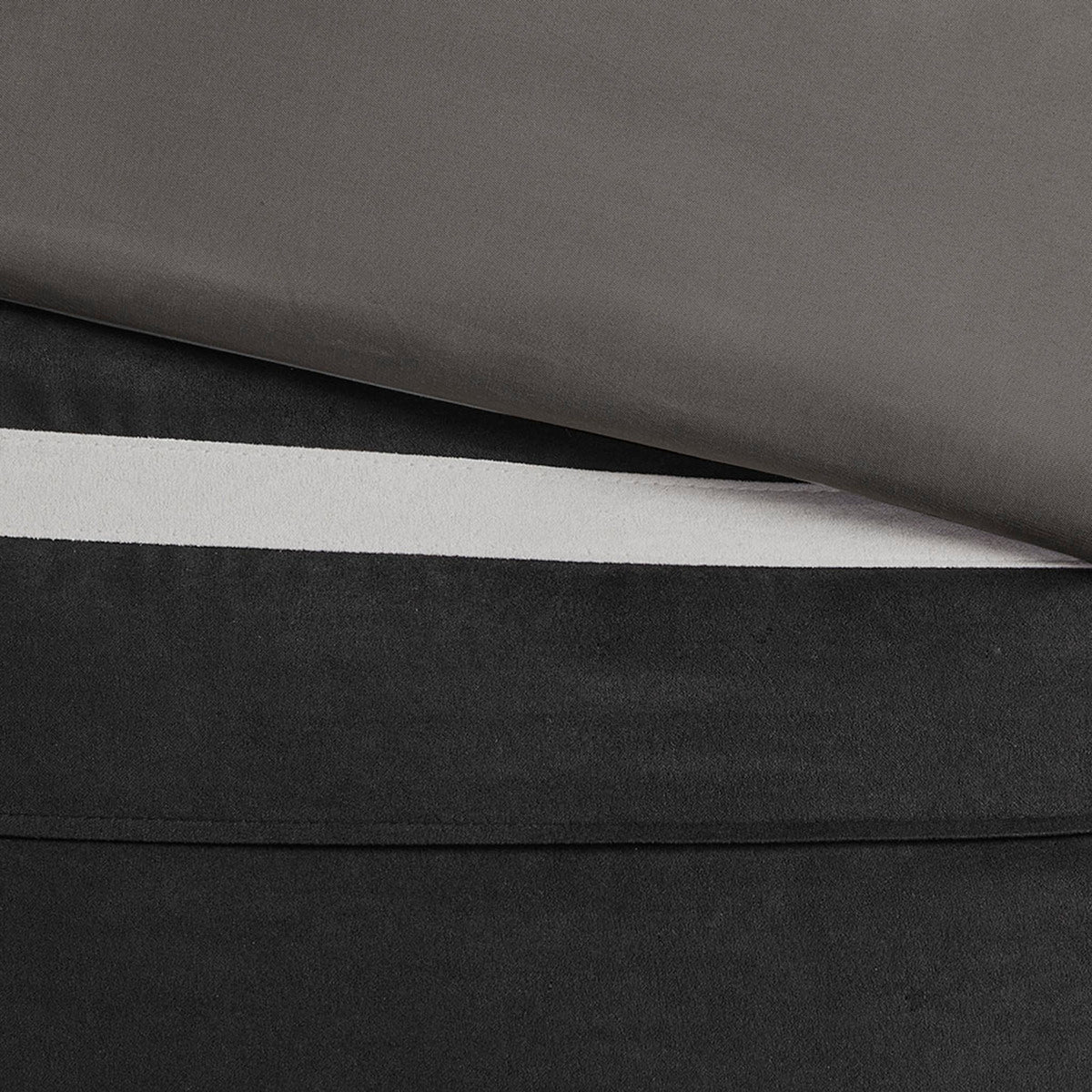 7 Pieced Faux Suede Comforter Set Black Queen