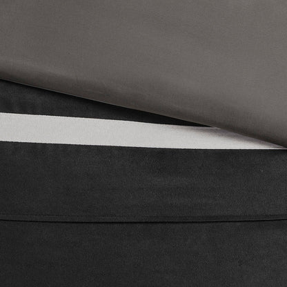 7 Pieced Faux Suede Comforter Set Black Queen