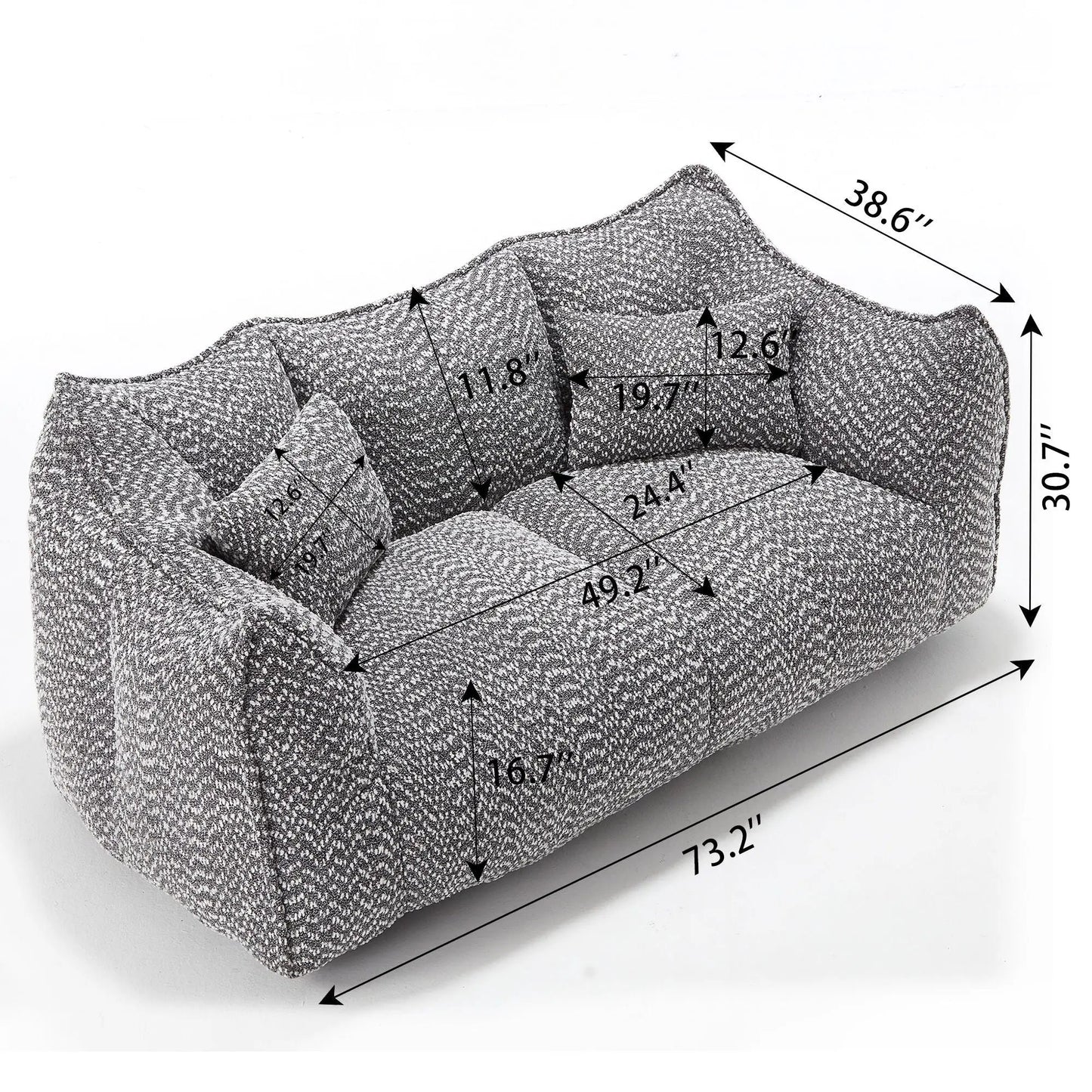 Comfortable Dual Beanbag Chair and Foam Core