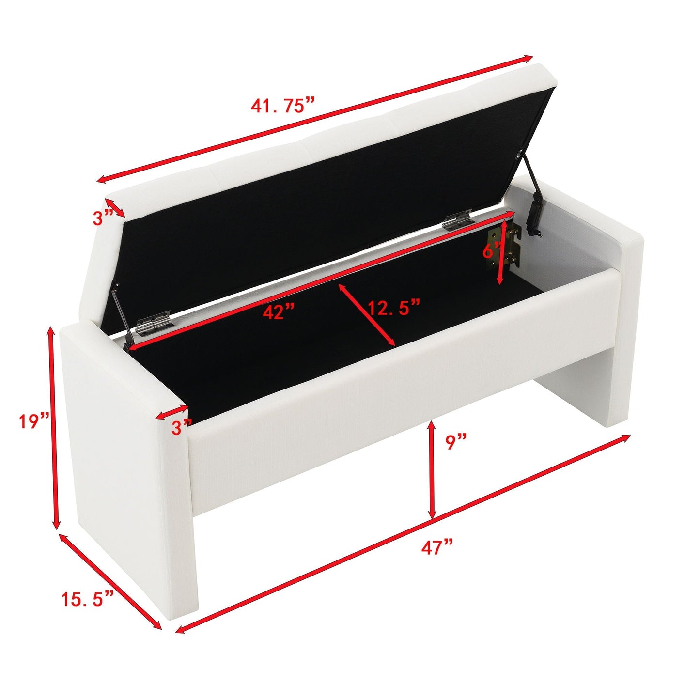 Modern Upholstered Bed End Bench with Storage