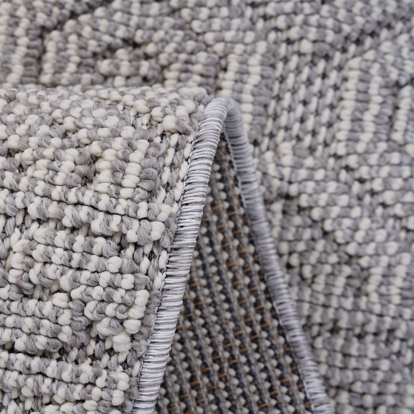 Guros Neutral Geometric Indoor and Outdoor Rug