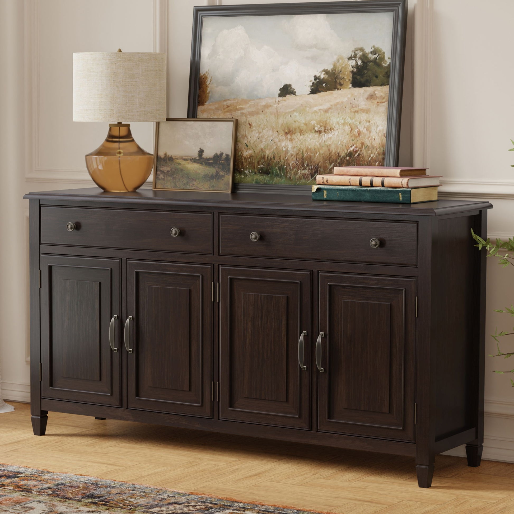 Connaught large brown wood sideboard buffet storage cabinet on Tampa Home & Garden Store