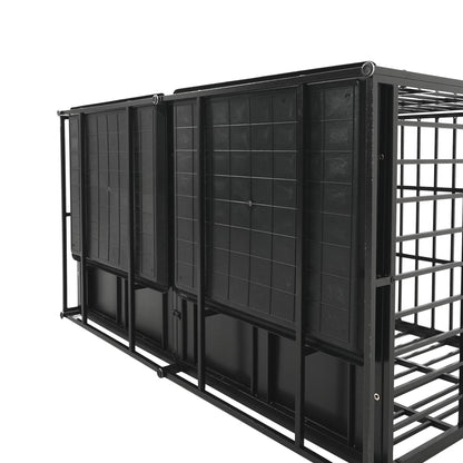 Extra Large heavy duty dog crate in black metal with removable pans on Tampa Home & Garden Store