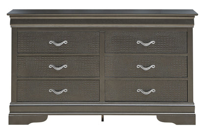 Dresser metallic black with crocodile-textured fronts and silver curved handles on Tampa Home & Garden Store