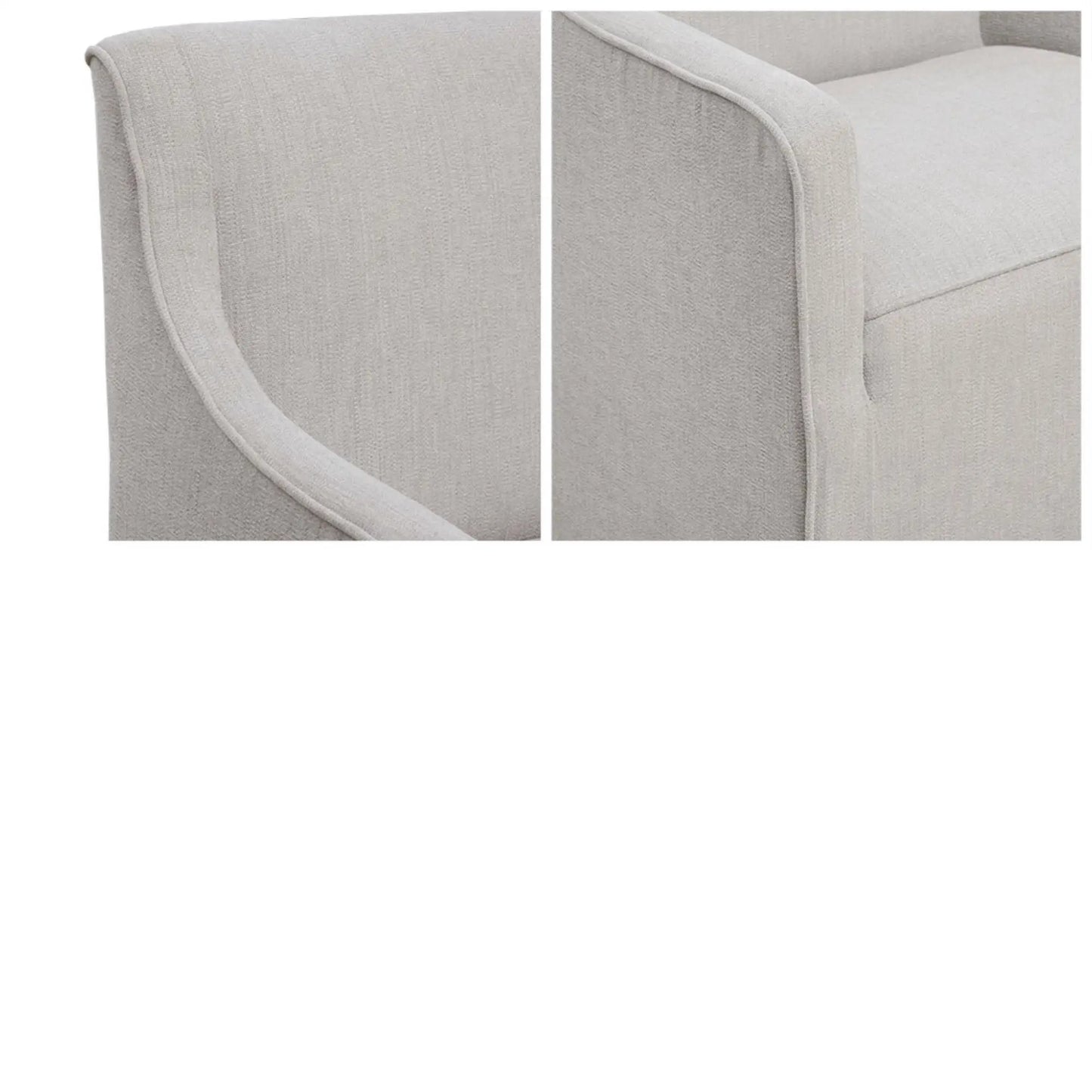 Traditional skirted arm chair beige textured fabric with piping Unique Piece Furniture on Tampa Home & Garden Store