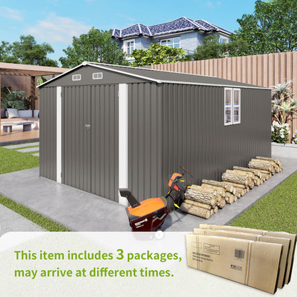 Outdoor Metal Storage Shed With Lockable Doors