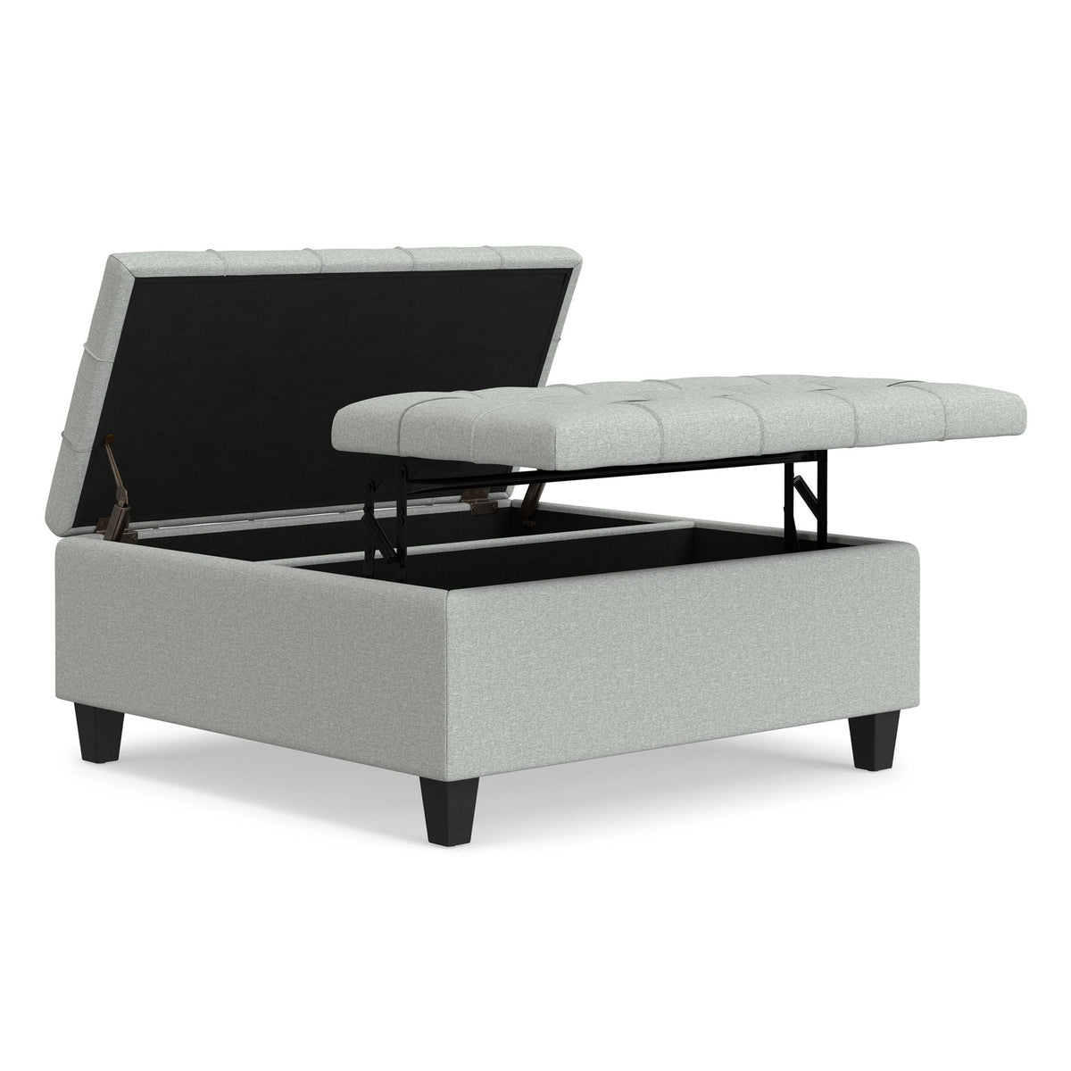 Stone Gray Coffee Table Storage Ottoman with Lift Top Hidden Compartment by HouseOfZazla on Tampa Home & Garden Store