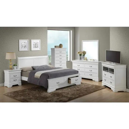 Upholstered Sleigh Bed with Dovetail Drawers