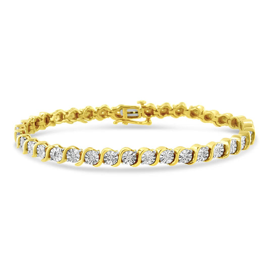 Tennis bracelet rose gold plated sterling silver with 1/4 cttw diamonds, I-J color, 7 in on Tampa Home & Garden Store