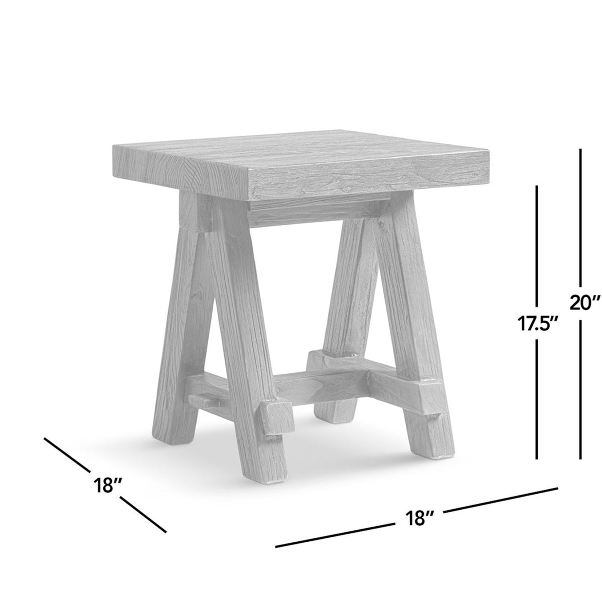 Trestle coffee table with solid reclaimed elm top, dark or light brown finish on Tampa Home & Garden Store