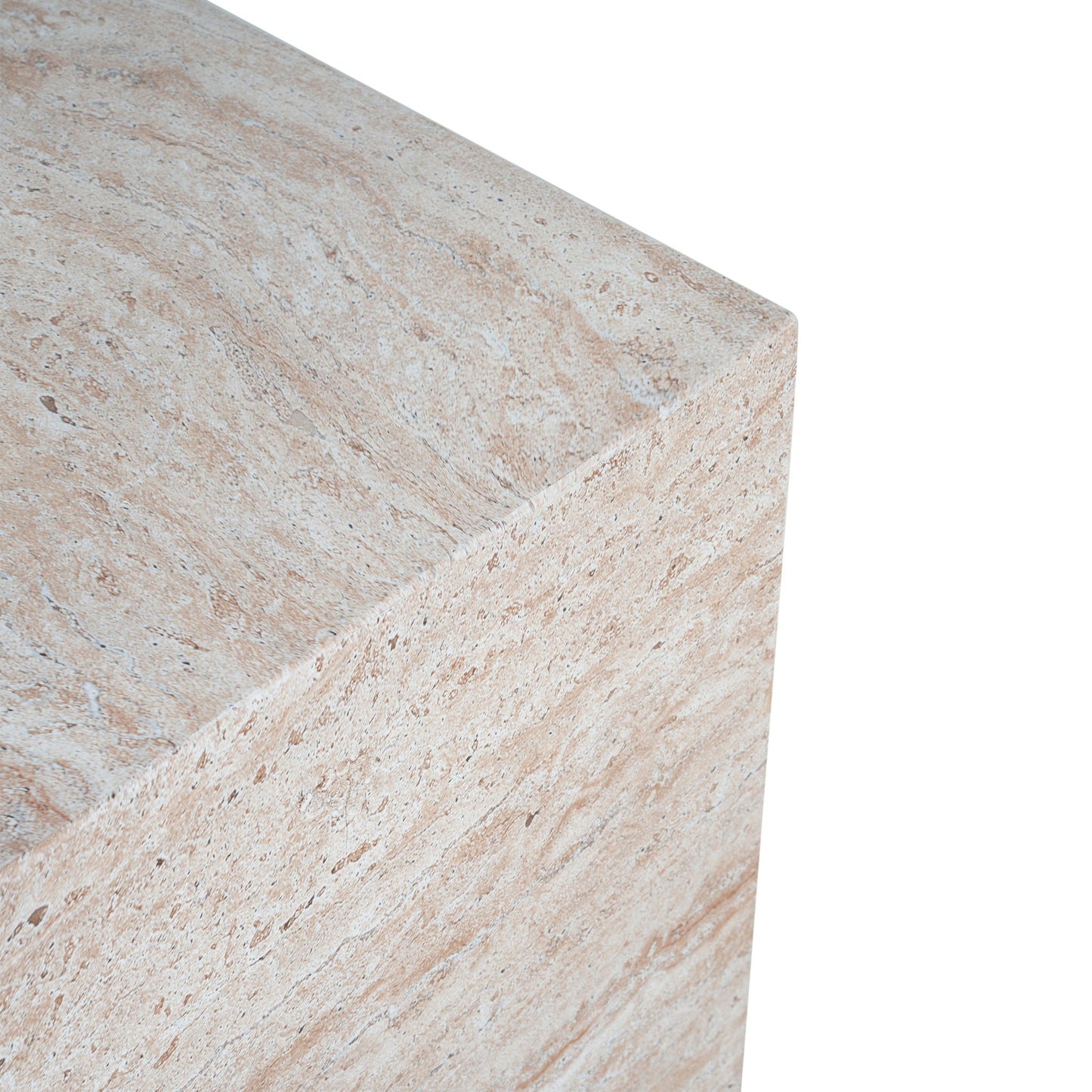 Outdoor Indoor Square Lightweight Side Table with beige stone-textured top on Tampa Home & Garden Store