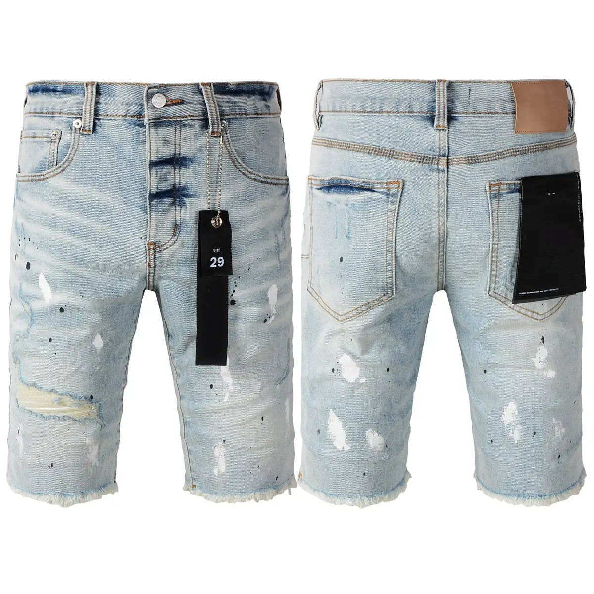 FLIPSTYLEZLLC Personal Leisure washed light color jeans with patches and hems front view on Tampa Home & Garden Store