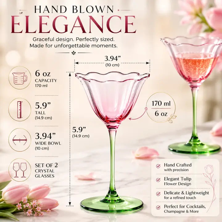 Fiore Champagne Coupe Glassware Set of Two