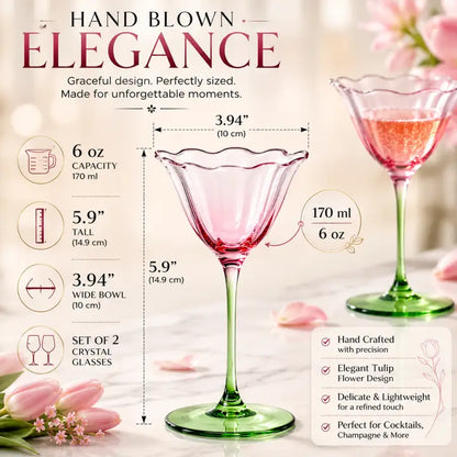 Fiore Champagne Coupe Glassware Set of Two