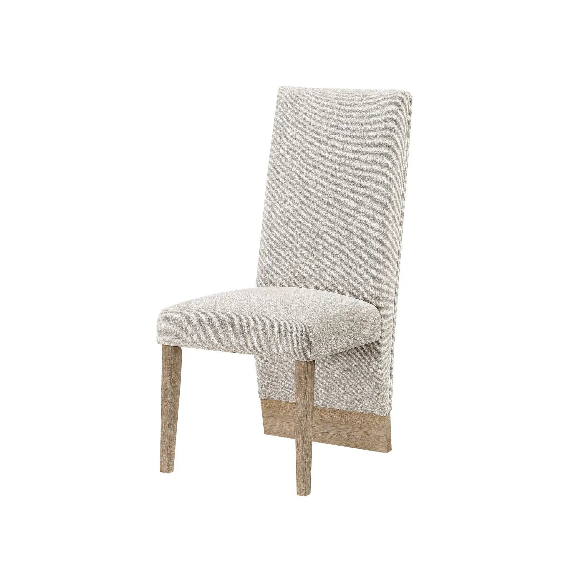 Stacey Dining Chair set of 2 in beige fabric with wood legs on Tampa Home & Garden Store