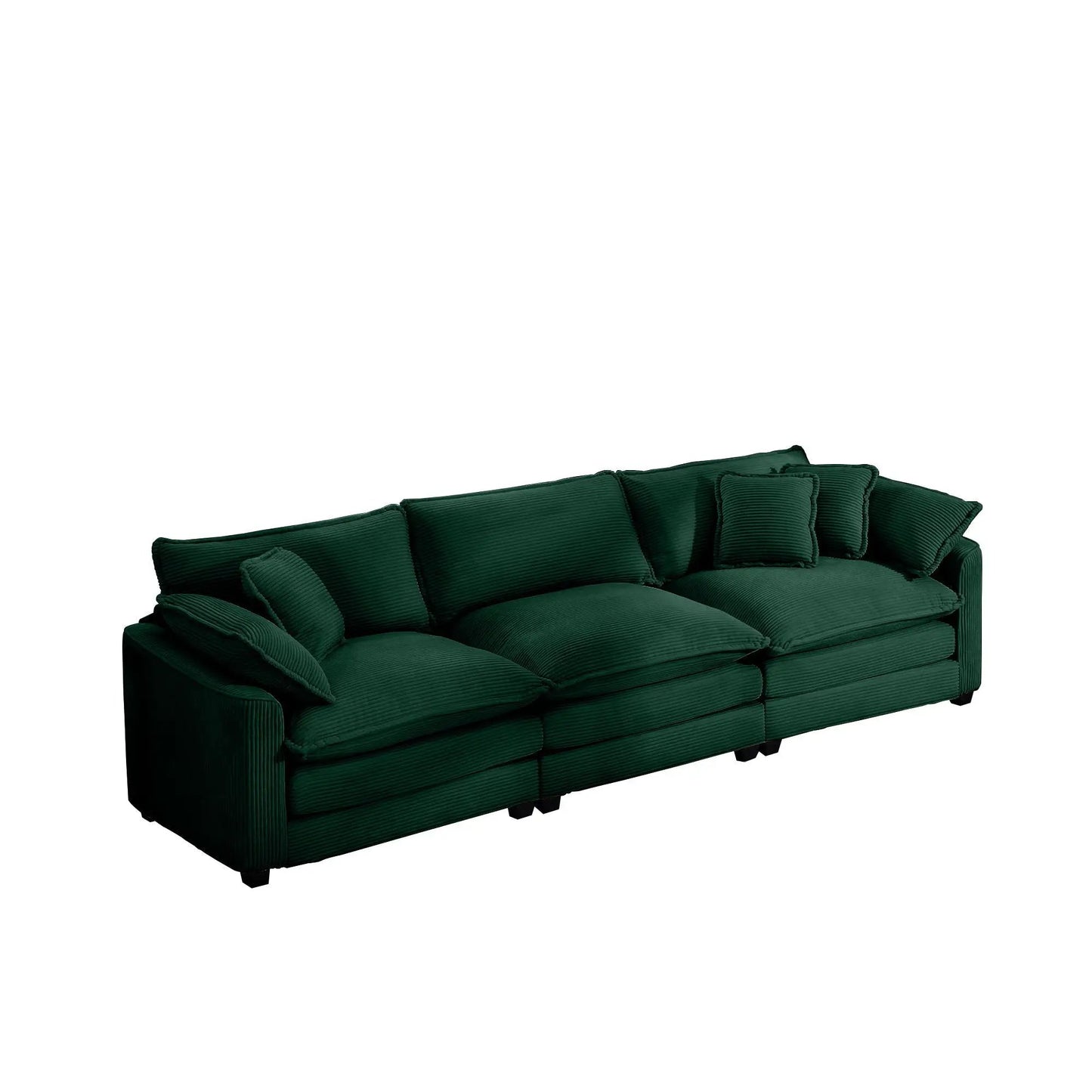 Mid-Century Modern 3-Seater Sectional Sofa in dark green corduroy by Unique Piece Furniture on Tampa Home & Garden Store