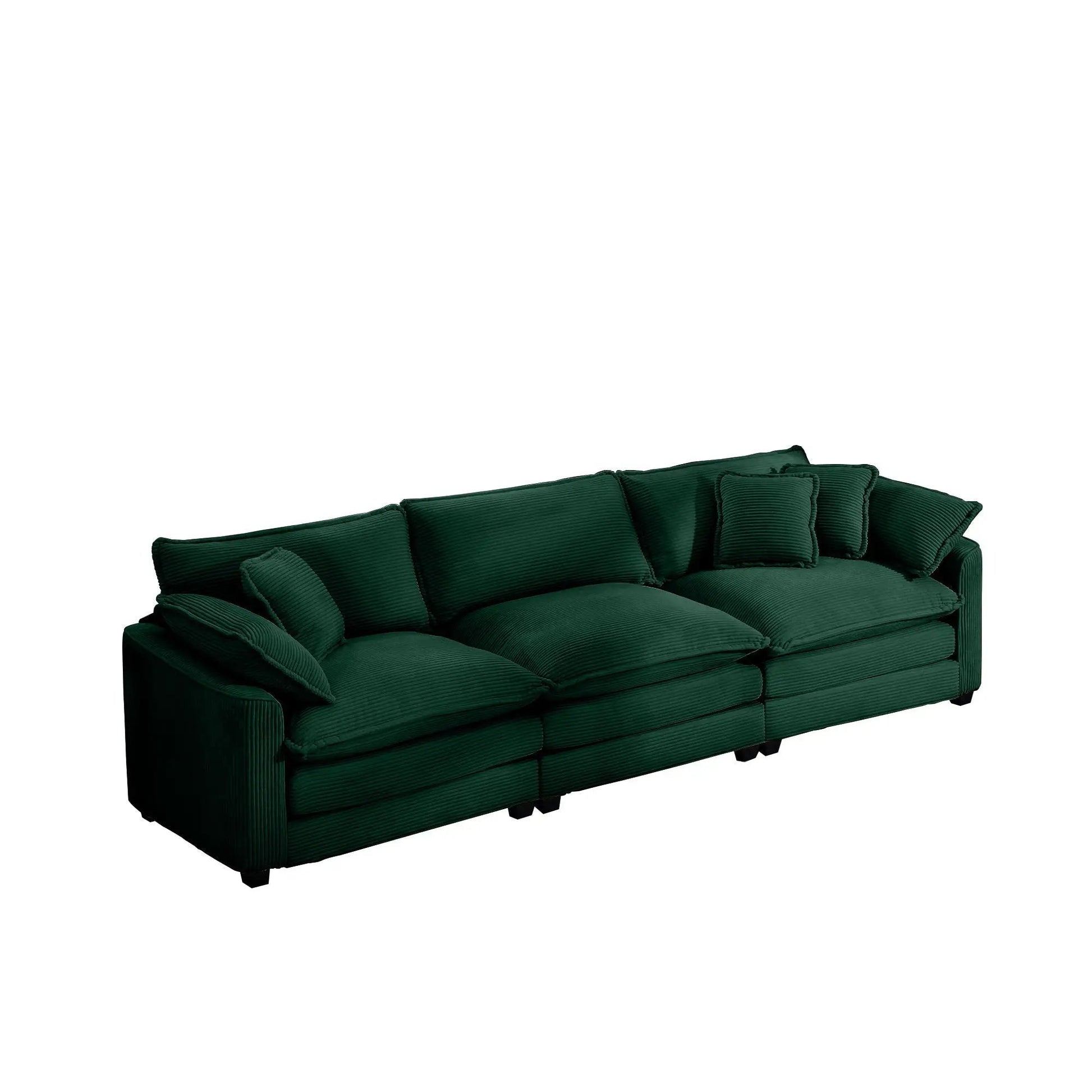 Mid-Century Modern 3-Seater Sectional Sofa in dark green corduroy by Unique Piece Furniture on Tampa Home & Garden Store