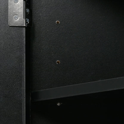 Triangle bathroom storage cabinet interior with metal hinge and adjustable shelves on Tampa Home & Garden Store