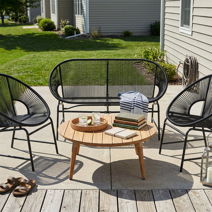 Nusa Outdoor Patio 4 Piece Chat Set with Table