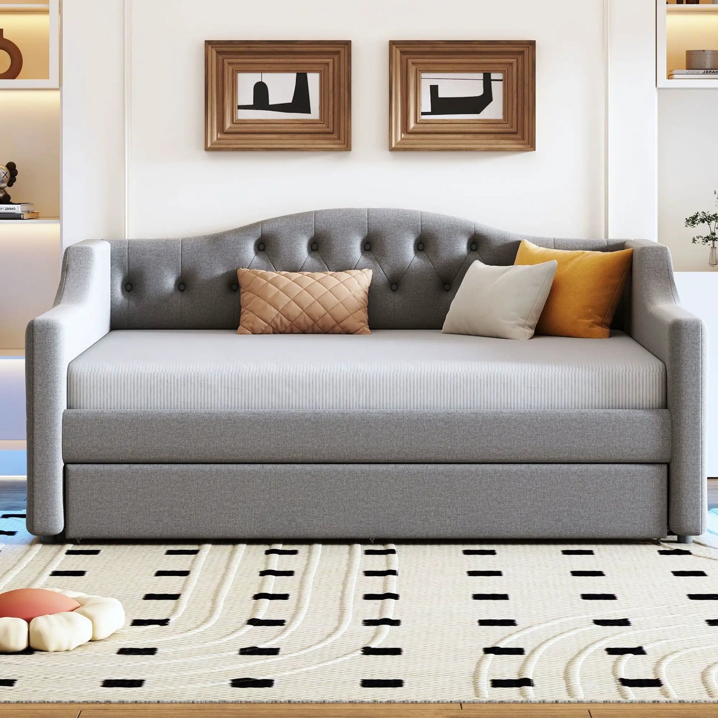 Daybed With LED Lighting and Upholstered Frame