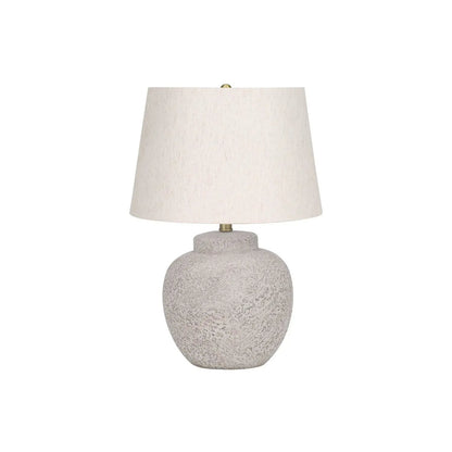 Table lamp with cream linen shade and modern concrete base by Unique Piece Furniture on Tampa Home & Garden Store