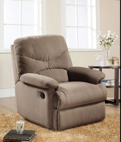 Arcadia Micro Motion Glider Recliner taupe microfiber by HouseOfZazla reclining chaise longue on Tampa Home & Garden Store