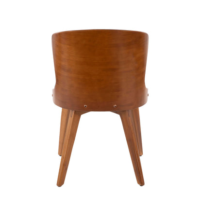Mid-Century side chair by HouseOfZazla in walnut finish with curved back and wooden legs on Tampa Home & Garden Store