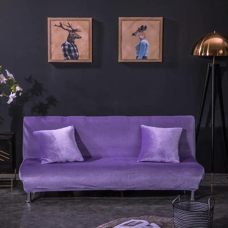 All-inclusive Silver Fox Velvet Armless Folding Sofa Bedspread purple velvet sofa Tampa on Tampa Home & Garden Store
