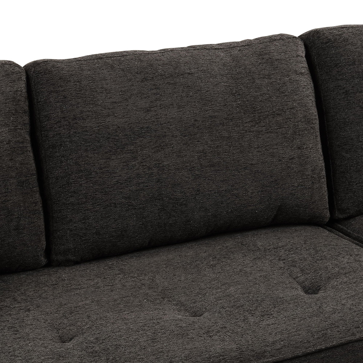 HouseOfZazla modern charcoal sleeper sectional couch close-up of textured fabric cushions on Tampa Home & Garden Store