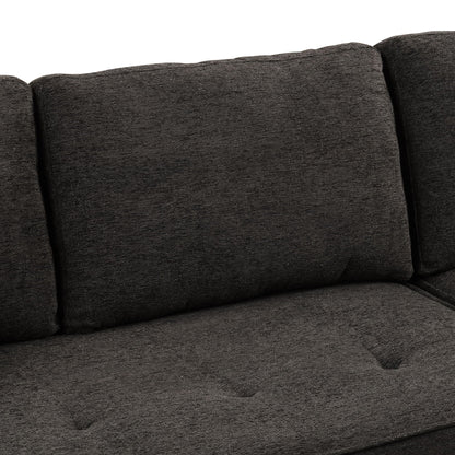 HouseOfZazla modern charcoal sleeper sectional couch close-up of textured fabric cushions on Tampa Home & Garden Store