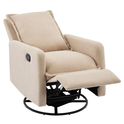 Cozy Swivel Glider Recliner Chair and Leg Rest