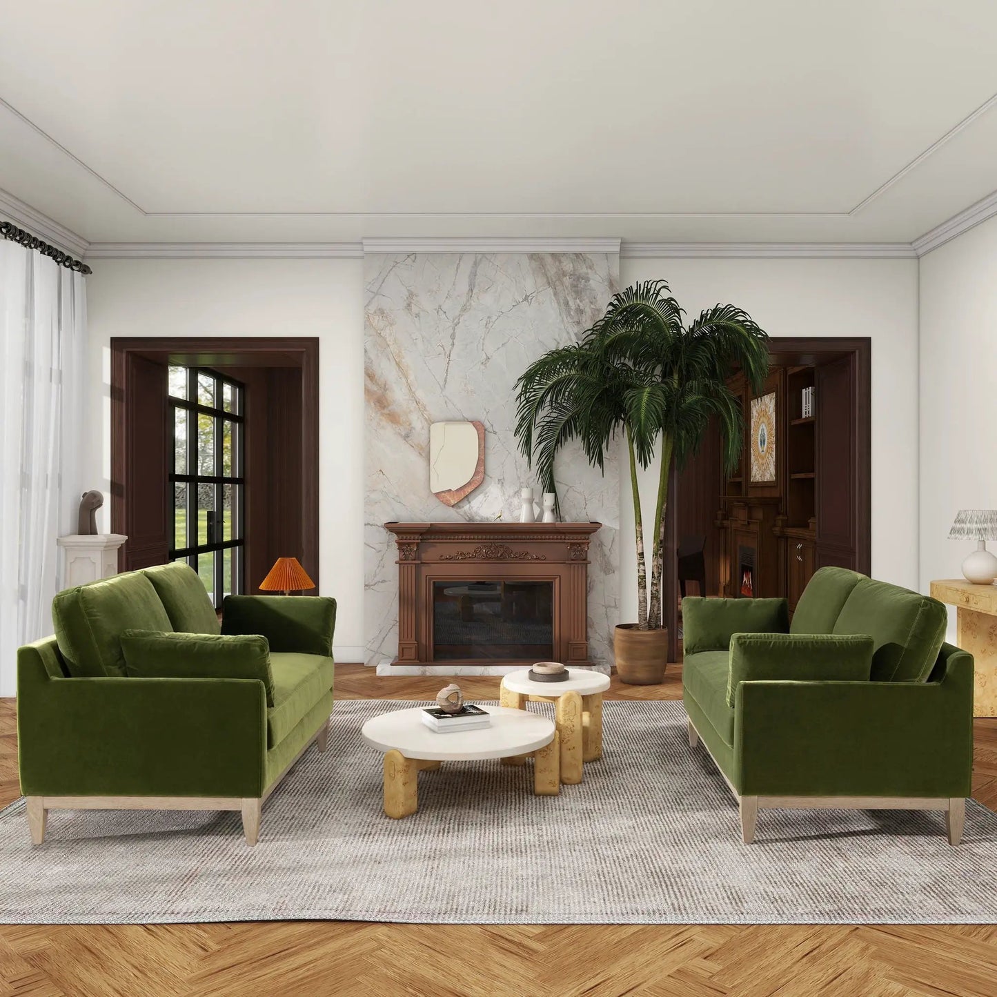 Pasadena Modern Farmhouse Sofa with Rubberwood