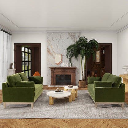 Pasadena Natural Rubberwood and Farmhouse Sofa