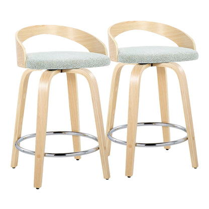 Contemporary fixed-height counter stools set with gray cushions and chrome feet 2 stools on Tampa Home & Garden Store