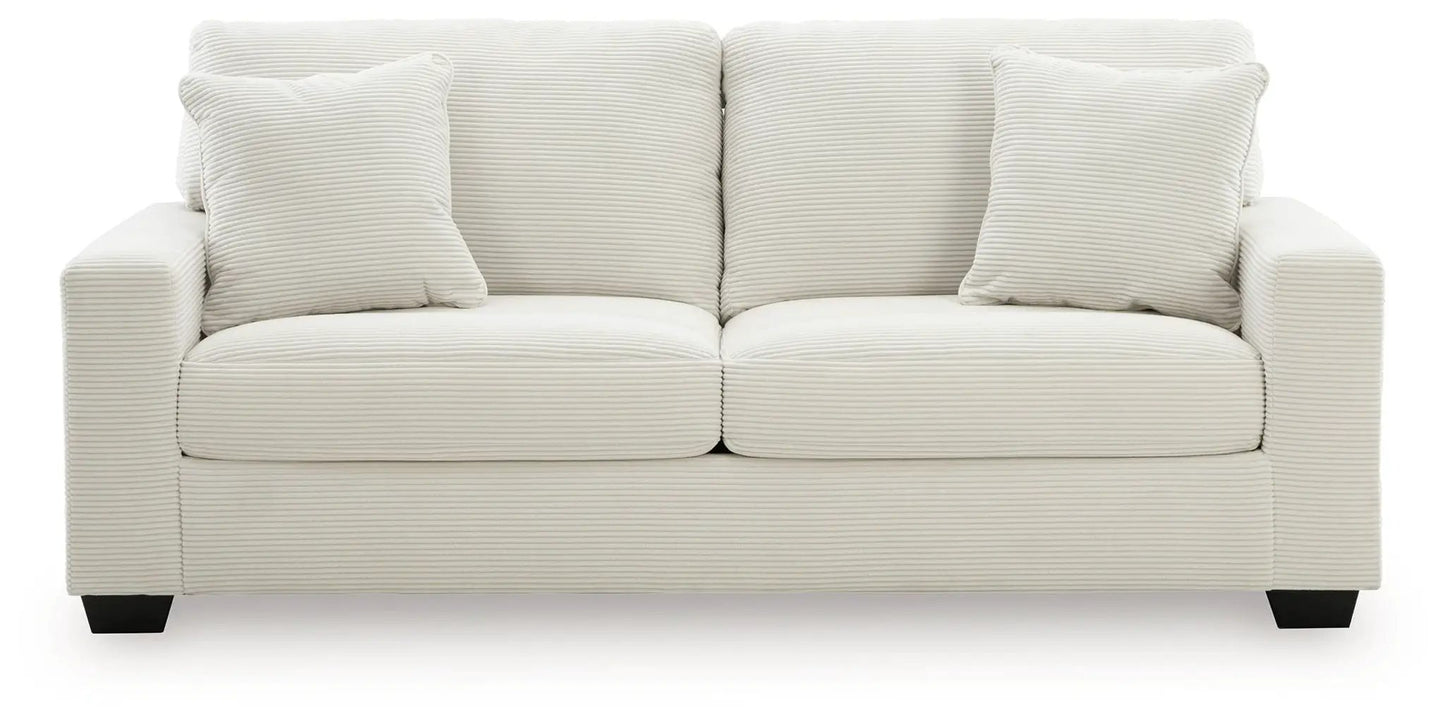 Greenbriar Sofa cream corduroy stationary sofa with two cushions by Unique Piece Furniture on Tampa Home & Garden Store