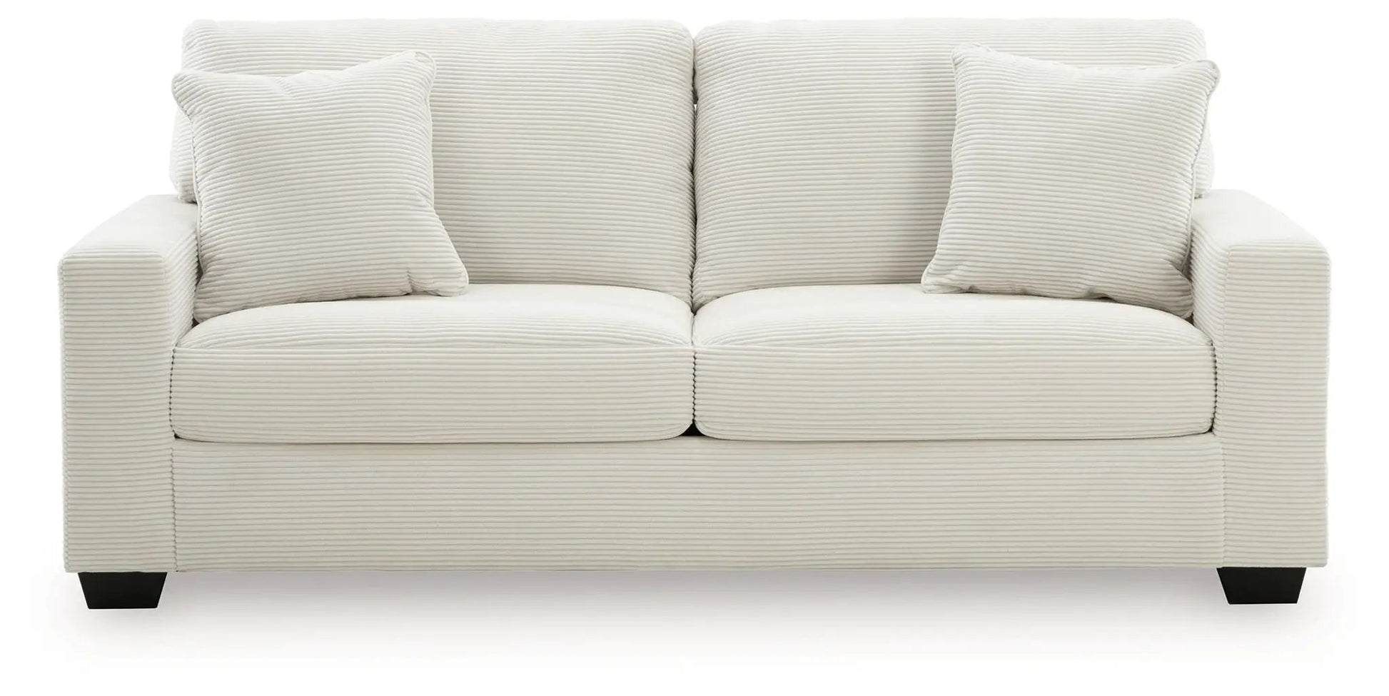 Greenbriar Sofa cream corduroy stationary sofa with two cushions by Unique Piece Furniture on Tampa Home & Garden Store