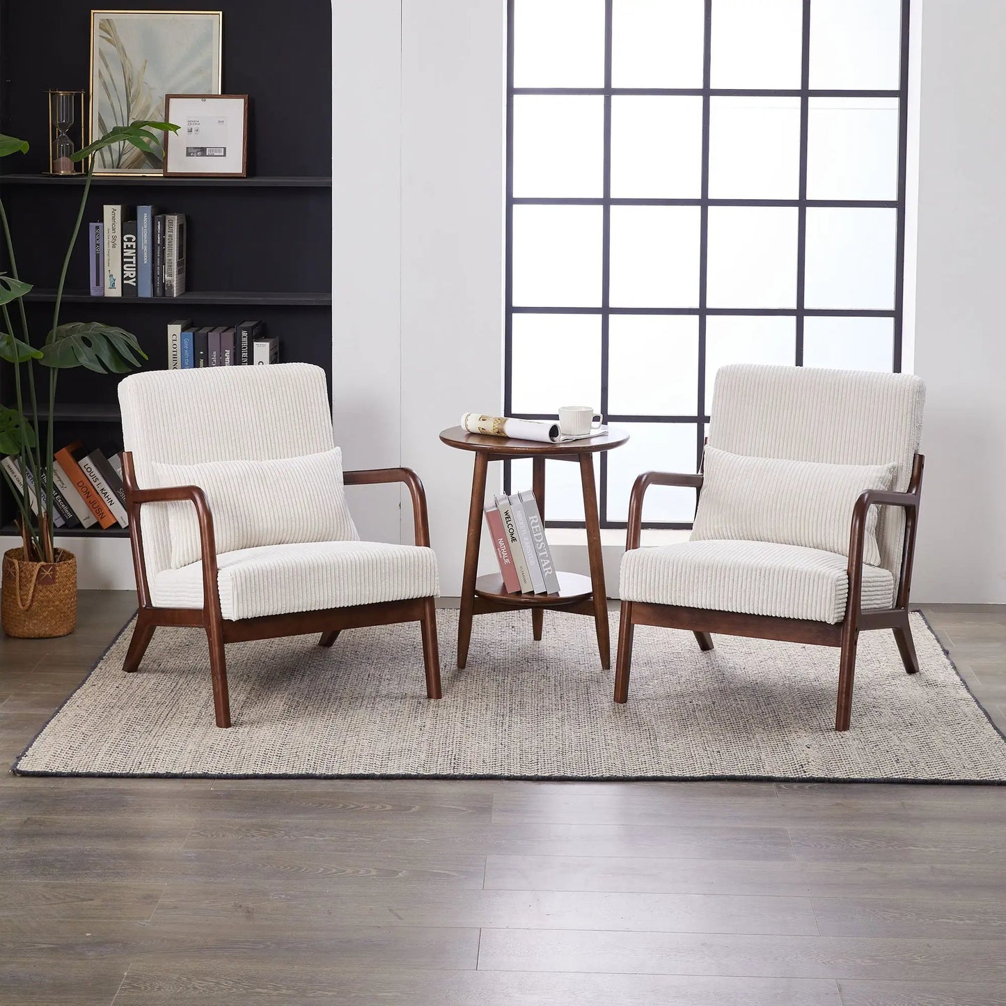 Modern Accent Chair with Pillow and Wood Frame