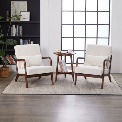 Modern Accent Chair with Pillow and Wood Frame