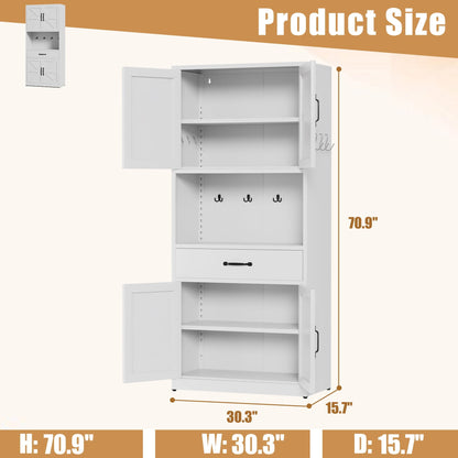 Kitchen Pantry Cabinet by HouseOfZazla with adjustable shelves and drawers in white on Tampa Home & Garden Store