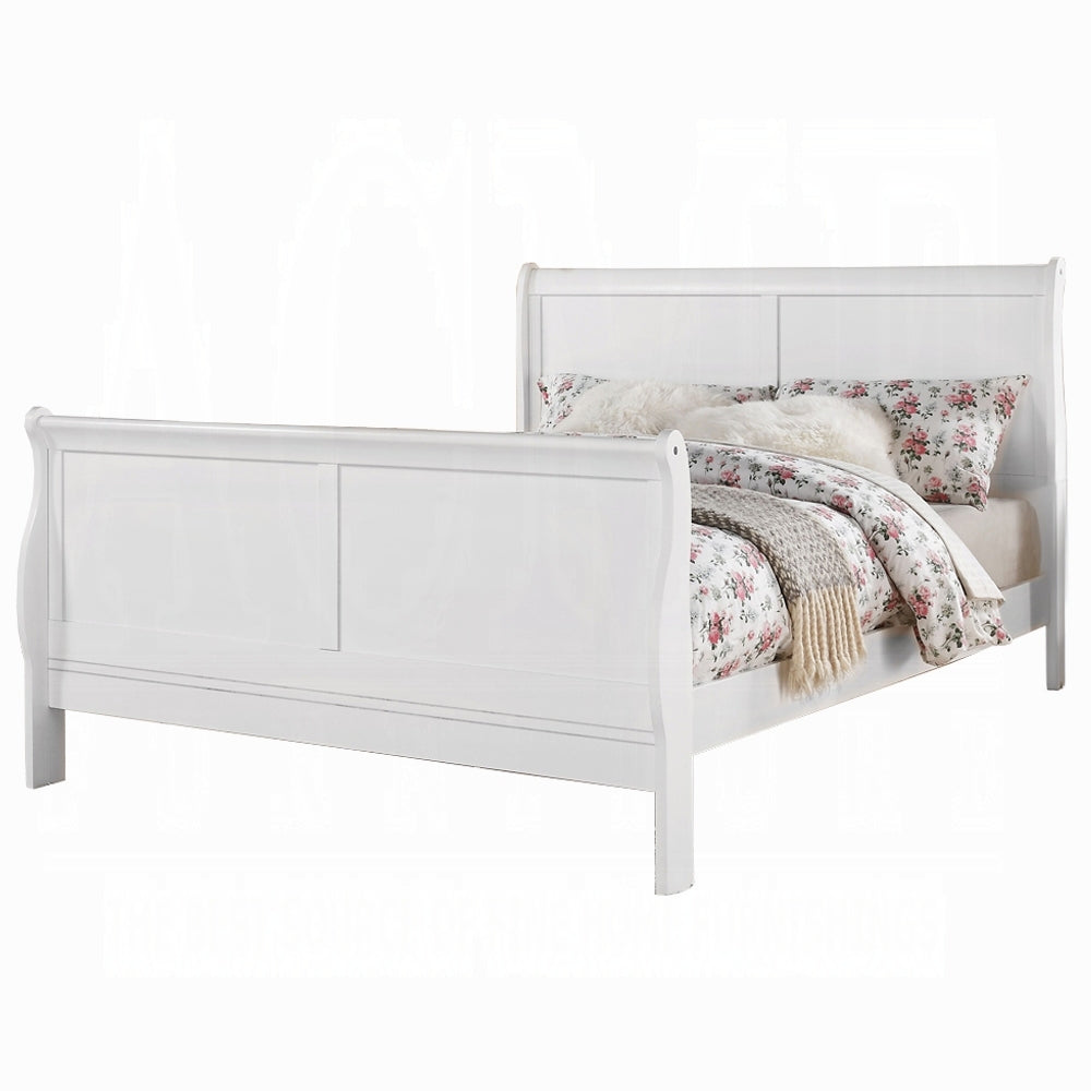 Louis Philippe III White Finish Queen Bed frame by HouseOfZazla on Tampa Home & Garden Store