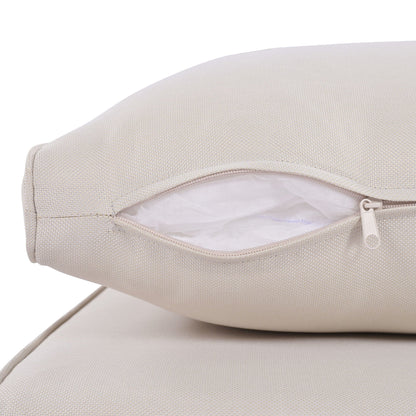 Beige textured outdoor sectional cushion from a 6-piece set with nesting coffee tables on Tampa Home & Garden Store