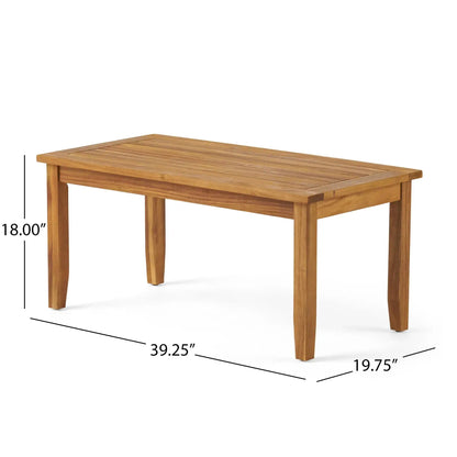 Outdoor coffee table from HouseOfZazla, natural wood slatted top, 2-piece outdoor chat set on Tampa Home & Garden Store