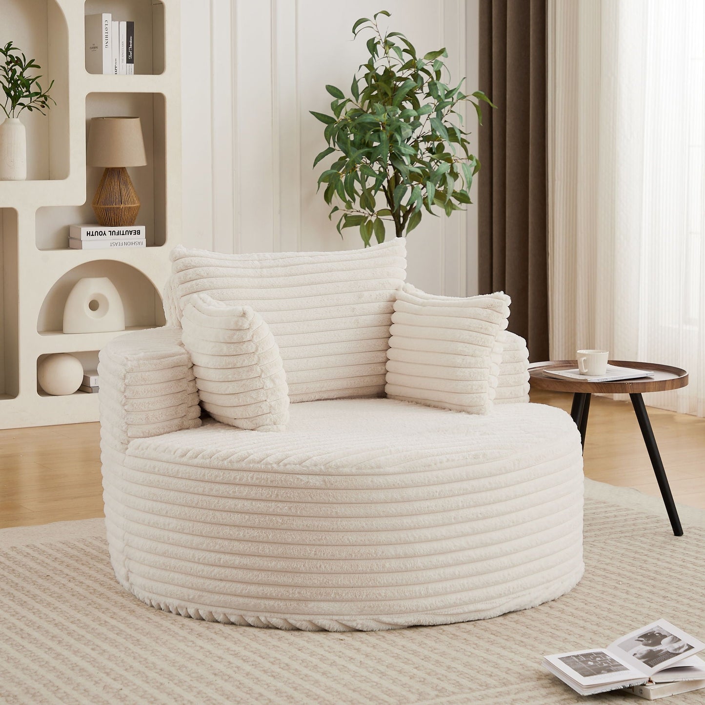 Modern single sofa with a backrest pillow