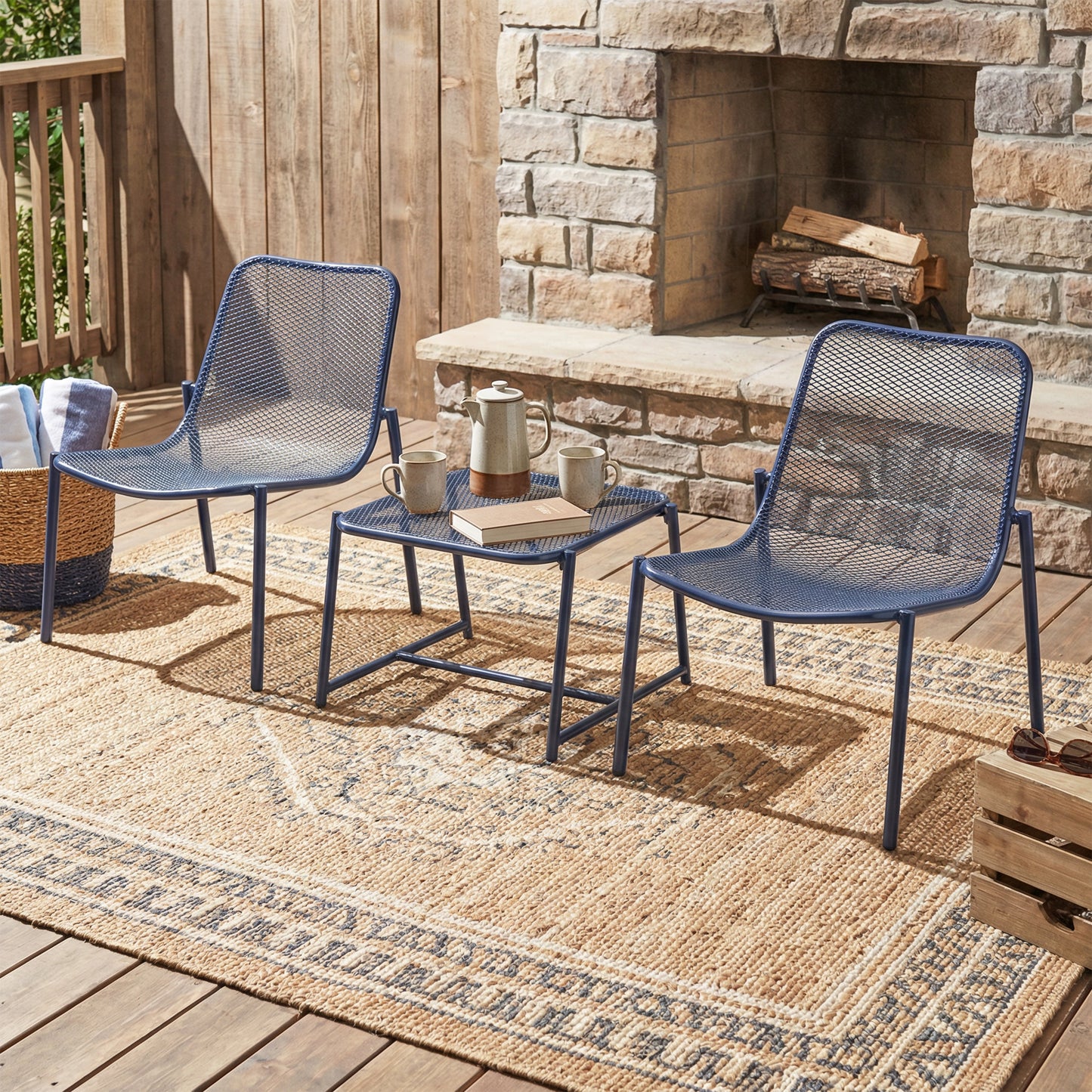 Kincaid 3-Piece Outdoor Conversation Set with Iron