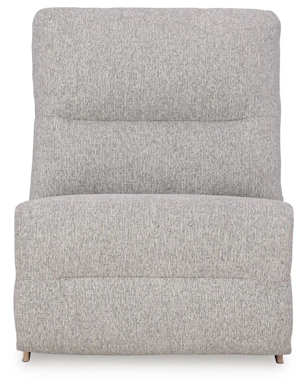 Acklen Place reclining sectional in textured grey upholstery with light wood legs on Tampa Home & Garden Store