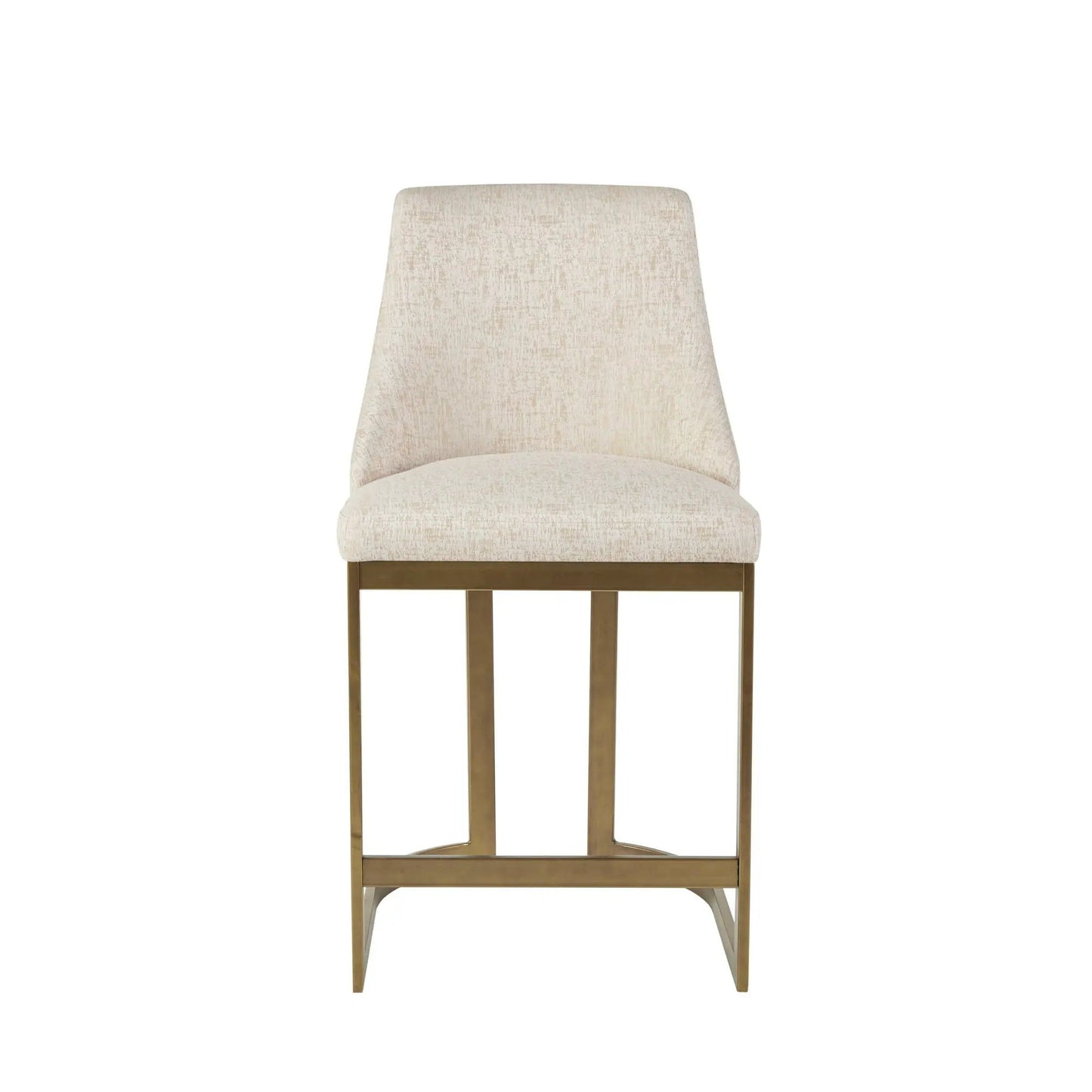 Upholstered Counter Stool with Metal Base Cream