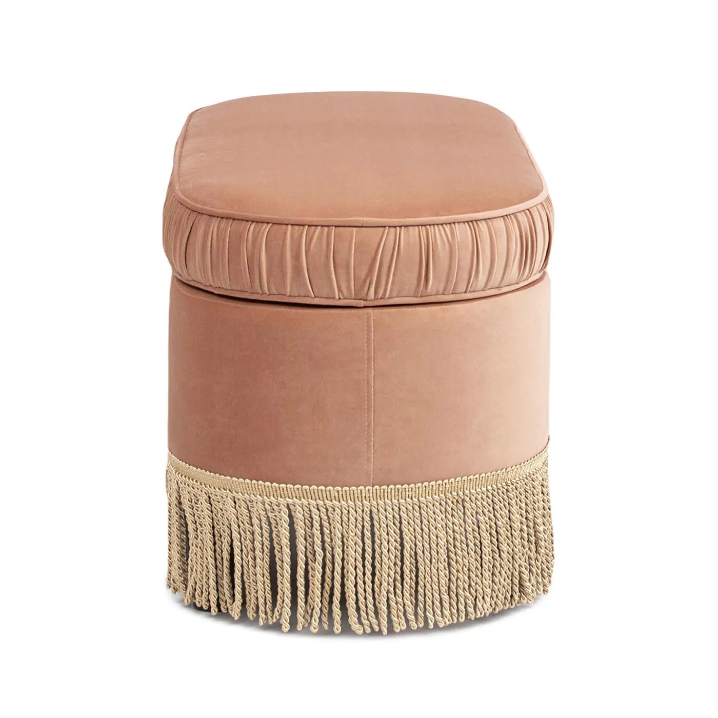 Serena Oval Storage Bench Ottoman With Lift Top